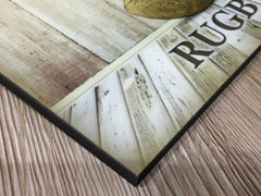 GONE TO RUGBY  Personalised Wood Sign