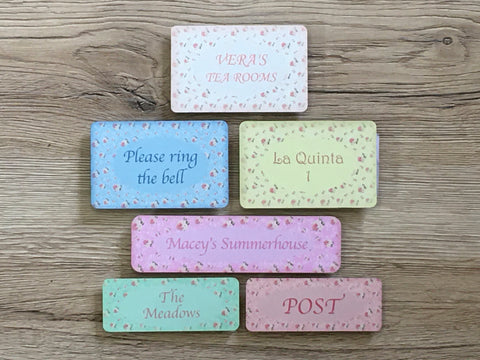 Add Your Own Text Rainbow Roses Cottage Chic Coloured Metal Signs: Various Sizes