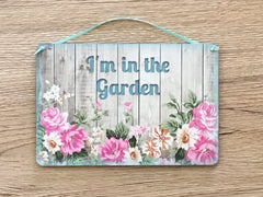 Double-Sided Blank Hanging Reversible Metal Signs in Floral Designs: Add Your Text