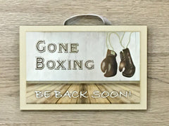 Gone Boxing Metal or Wooden Personalised Room Sign