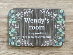 Personalised Wandering Wildflowers Wood Effect Blank Sign in Wood or Metal