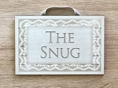 Add Your Own Text to our Wood Lace Blank Door Sign or Wall Plaque