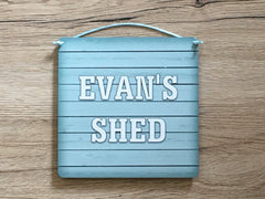 Personalised Man Shed or Add Your Own Text Rustic Wood Effect Signs in Wood or Metal