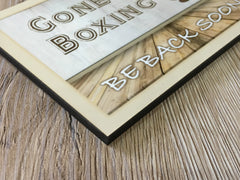 Gone Boxing Metal or Wooden Personalised Room Sign