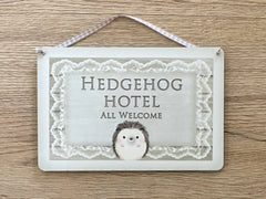 Hedgehog Add Own Text to our Custom Made Sign in Wood or Metal