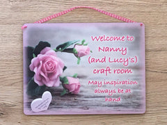 Add Your Own Text to our Rose Heart Blank Sign in Wood or Metal