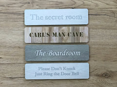 Add Text to Wood Effect Metal Signs: Pine, Oak & Distressed Designs