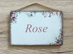 Double-Sided Blank Hanging Reversible Metal Signs in Floral Designs: Add Your Text