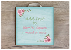 Add Your Own Text to Aqua Floral Designed Sign at Honeymellow.com