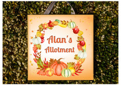 Add your own text to our Autumn Harvest Bespoke Square Metal or Wood Sign Handmade at www.honeymellow.com