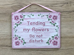 Add Your Own Text to Pink Petunia Blank Sign in Wood or Metal