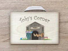 DOG has been Fed Reminder Rustic Sign: Custom-Made Personalised Wooden Hanging Plaque