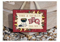 BBQ This Way Personalised Signs Buy Online from www.honeymellow.com