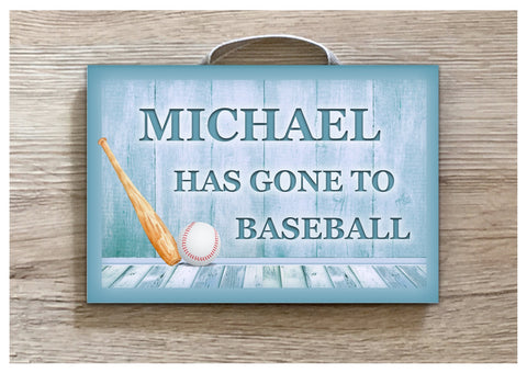 Gone to Baseball Metal or Wooden Personalised Sign