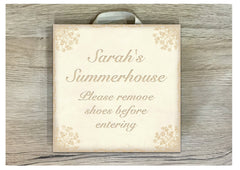Cream Damask Bespoke Square Sign: Add Your Own Text at Honeymellow.com