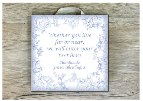 Add Your Own Text to Blue Haze Sign in Wood or Metal