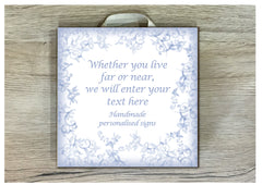 Add Your Own Text to Blue Haze Sign in Wood or Metal