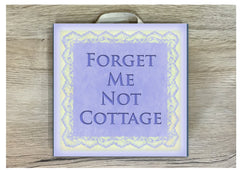 Add text to square wood blue lace sign. Custom made at www.honeymellow.com