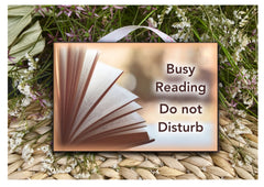 Custom made reading sign made of wood or metal with your own text at www.honeymellow.com