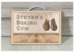 Gone Boxing Metal or Wooden Personalised Room Sign