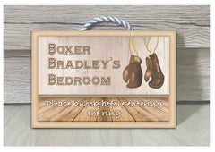 Gone Boxing Metal or Wooden Personalised Room Sign