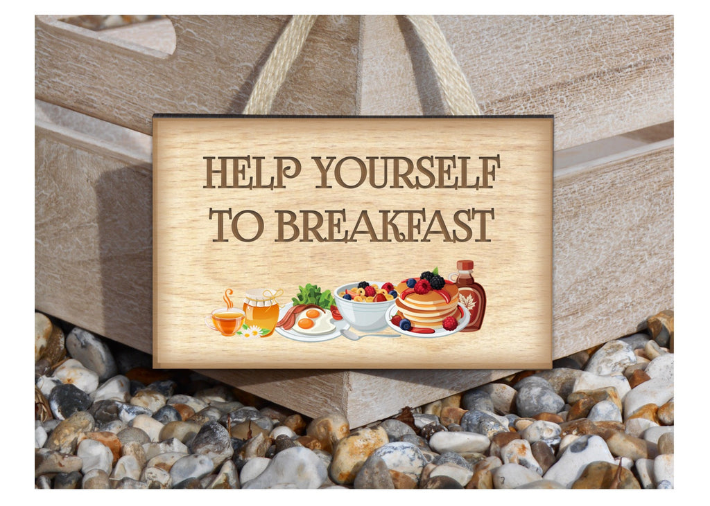 Help Yourself to Breakfast Personalised Metal Sign Buy Online at www.honeymellow.com