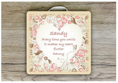 Butterfly Heart Custom Made Personalised Sign - Handmade with Love