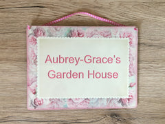 Double-Sided Blank Hanging Reversible Metal Signs in Floral Designs: Add Your Text