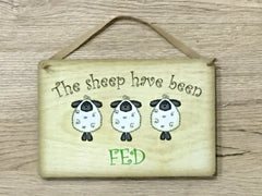 Sheep/Lambs have been fed / Not Fed Double-Sided Silver Sign