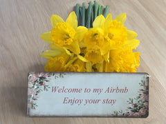 Add Your Own Text to our Rustic Rose Signs in Wood or Metal