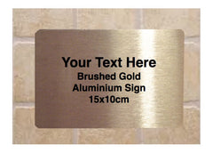 Personalise Metal Custom Made Brushed Silver, Gold or White Signs at Honeymellow.