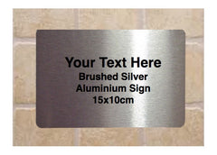 Personalise Metal Custom Made Brushed Silver, Gold or White Signs at Honeymellow.