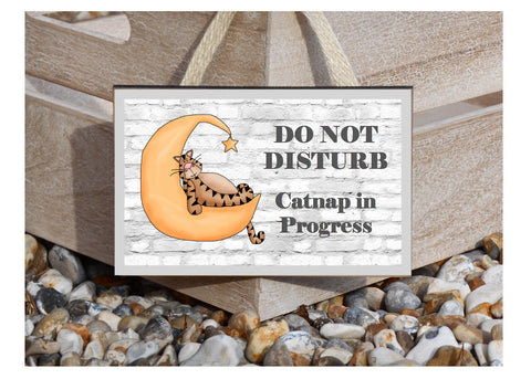 Do Not Disturb Catnap in Progress Metal or Wood Sign
