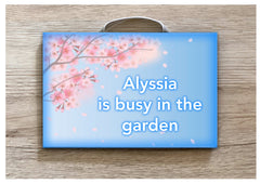 Add Text to our Cherry Blossom Blank Sign in Wood or Metal