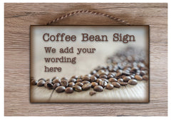 Bespoke custom-made coffee bean sign with your own text, quote or message at www.honeymellow.com