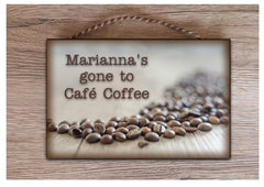 Bespoke custom-made coffee bean sign with your own text, quote or message at www.honeymellow.com