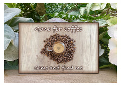 Bespoke Personalised Coffee Quote or Message Signs in Wood or Metal.  Handmade at www.honeymellow.com