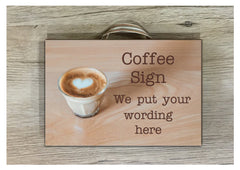 Coffee quote sign.  Add your text to our wood or metal handmade plaque at www.honeymellow.com