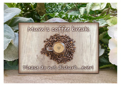 Bespoke Personalised Coffee Quote or Message Signs in Wood or Metal.  Handmade at www.honeymellow.com