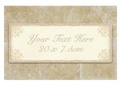 Cream Damask Bespoke Sign: Add Your Own Text at Honeymellow
