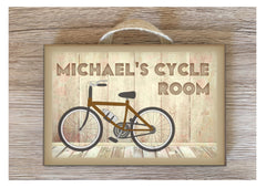 Wood 'Gone Cycling' Shabby Chic Sign: Personalised or Own Text Option