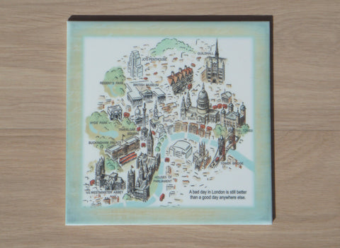 CERAMIC TILE: LONDON Square Personalised Tile: Add Your Own Text
