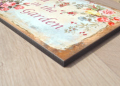 I'm in the Garden Butterfly Rustic Sign  + Add Your Own Text from Honeymellow