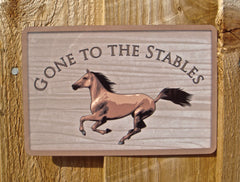 Gone to the Stables Personalised Metal Sign Buy Online at Honeymellow