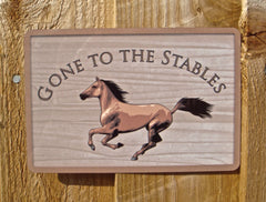 Gone Riding Personalised Custom Made Sign: Only online at Honeymellow