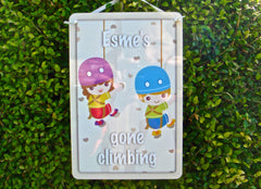 Gone Climbing Personalised Sign from Honeymellow