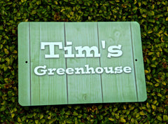 Man Cave, Shed, Summerhouse, Greenhouse Wood or Metal Personalised Sign at www.honeymellow.com