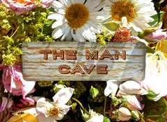 Man Cave Wood or Metal Personalised Sign at Honeymellow