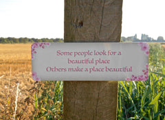 Add your own text to our blossom personalised custom-made sign handmade at Honeymellow