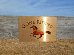 Gone Riding Personalised Metal Horse Sign